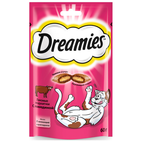 Лакомство для кошек  Dreamies Лакомство для кошек Dreamies подушечки, 600 г 10 уп. мясо фото