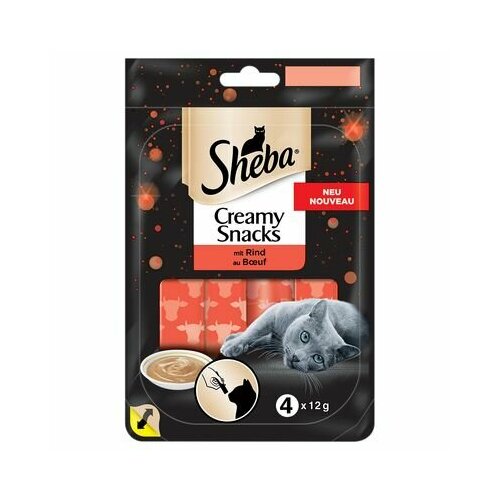 Крем-суп для котов Sheba Creamy snacks. Лакомство с говядиной. 48г. фото