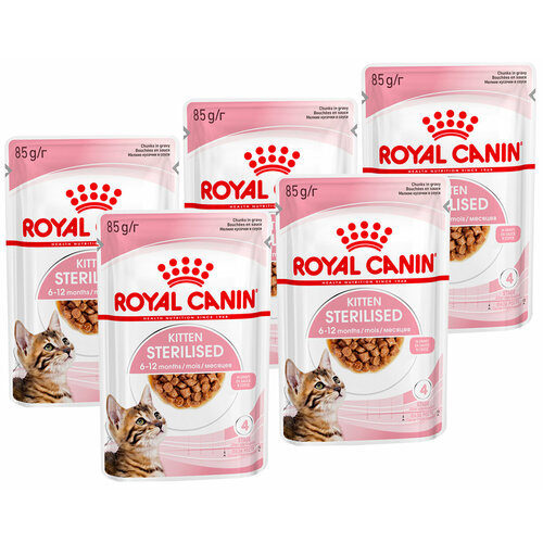 ROYAL CANIN KITTEN STERILISED для кастрированных и стерилизованных котят в соусе пауч 85 гр 85 гр х 5 шт фото