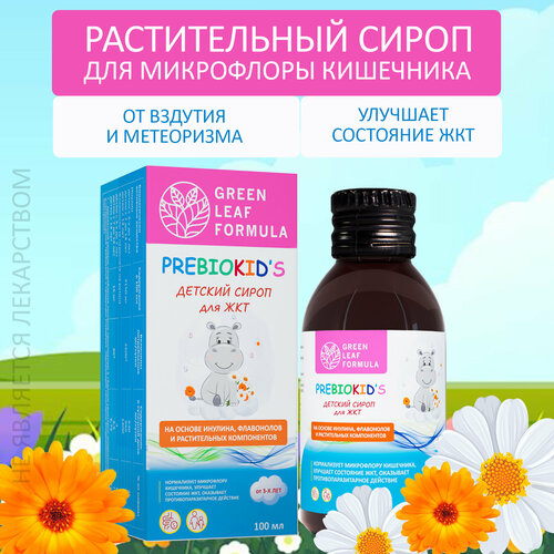 Детский сироп для микрофлоры кишечника и укрепления иммунитета PreBIOKid's, пребиотик инулин, 100 мл фото