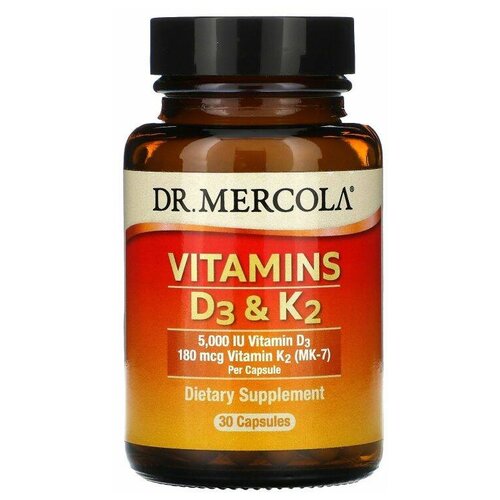 фото Капсулы Dr. Mercola Vitamins D3 & K2, 110 г, 30 шт., купить за 6720 руб онлайн