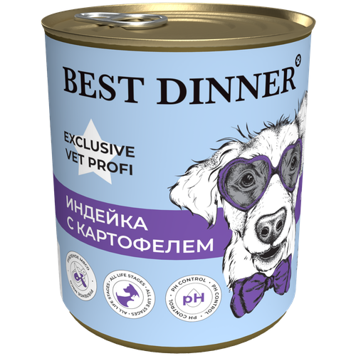 BEST DINNER EXCLUSIVE VET PROFI URINARY для взрослых собак и щенков при мочекаменной болезни с индейкой (340 гр) фото