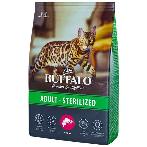 Сухой корм для кошек Mr.BUFFALO Sterilized с лососем 400 г фото