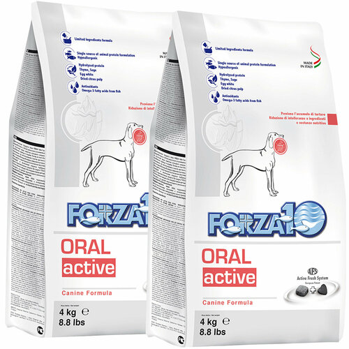 FORZA10 DOG ORAL ACTIVE для взрослых собак всех пород при заболеваниях ротовой полости (4 + 4 кг) фото