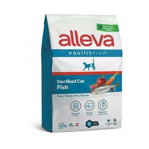 ALLEVA EQUILIBRIUM CAT Sterilized Fish Сухой корм для кастрированных котов и стерилизованных кошек c рыбой 1,5 кг, 1165 (2 шт) фото