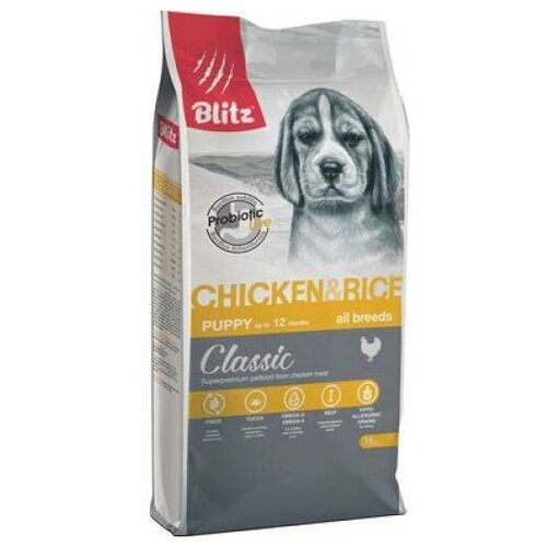 Blitz Puppy Chicken & Rice 15кг сухой корм для щенков с курицей и рисом Арт. BDD11-1-15000 фото