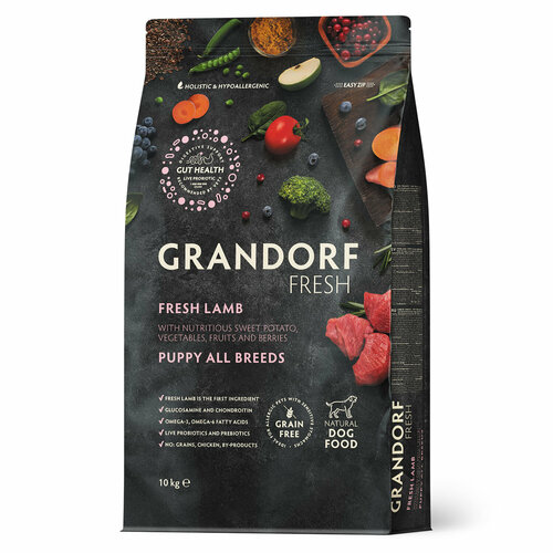 Grandorf Fresh Dog PUPPY Lamb & Sweet Potato: Ягненок, Индейка и Батат для щенков 10 кг (GDF Puppy Lamb 10) фото