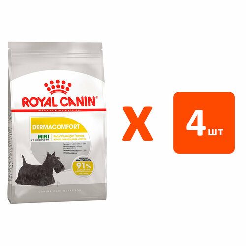 ROYAL CANIN MINI DERMACOMFORT для взрослых собак маленьких пород при аллергии 1 кг х 4 шт фото