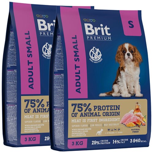 BRIT PREMIUM DOG ADULT SMALL для взрослых собак маленьких пород с курицей (3 + 3 кг) фото