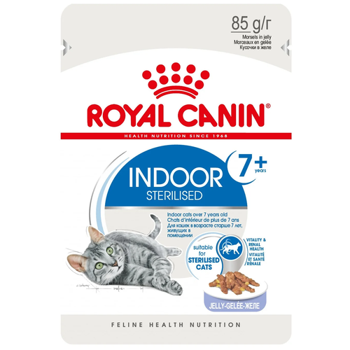 корм для стерилизованных пожилых кошек Royal Canin для живущих в помещении 10 шт. х 85 г (кусочки в желе) фото