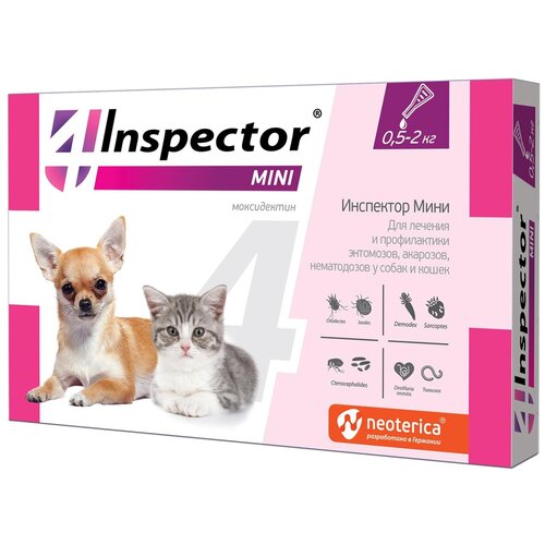 Inspector  Mini Капли от блох, клещей и гельминтов для кошек и собак 1 шт. в уп., 1 уп. фото