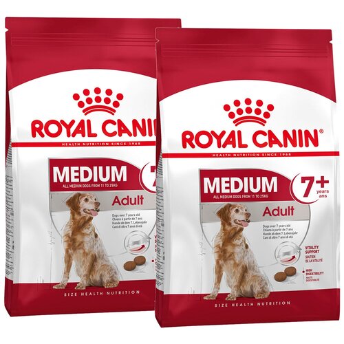 Сухой корм ROYAL CANIN MEDIUM ADULT 7+ для пожилых собак средних пород старше 7 лет (15 + 15 кг) фото