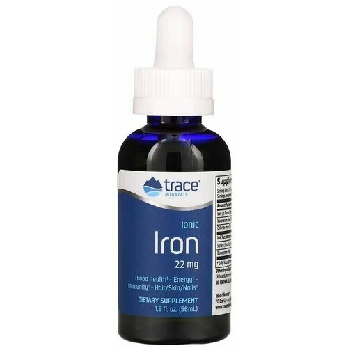 Минералы для спортивного питания, Жидкое Ионное Железо, Trace Minerals Ionic Iron 22 мг, 56 мл. фото