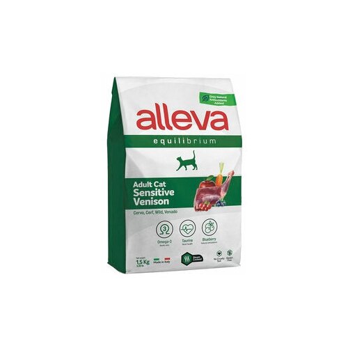 ALLEVA EQUILIBRIUM CAT для кошек Adult Sensitive Venison / взрослых с олениной 1,5 кг 1127 новинка, (2 шт) фото