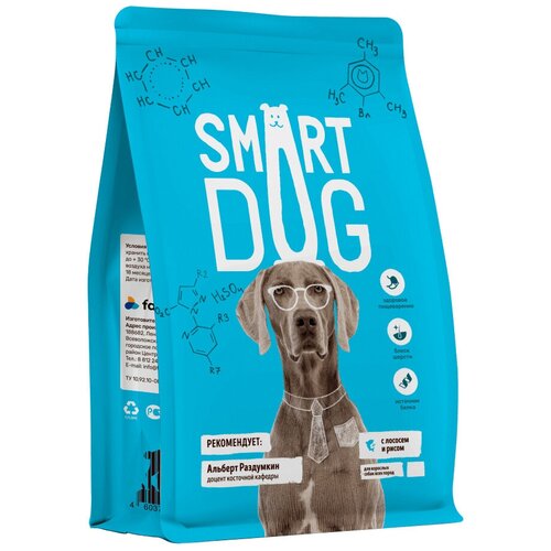 Smart Dog корм для взрослых собак, с лососем и рисом (12 кг) фото