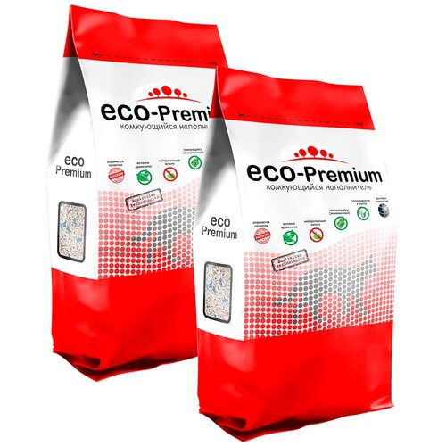 ECO-PREMIUM GREEN наполнитель древесный комкующийся для туалета кошек без запаха зеленый (1,9 + 1,9 кг) фото