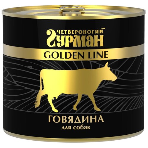 Влажный корм для собак Четвероногий Гурман Golden Line, беззерновой, говядина 6 шт. х 525 г фото