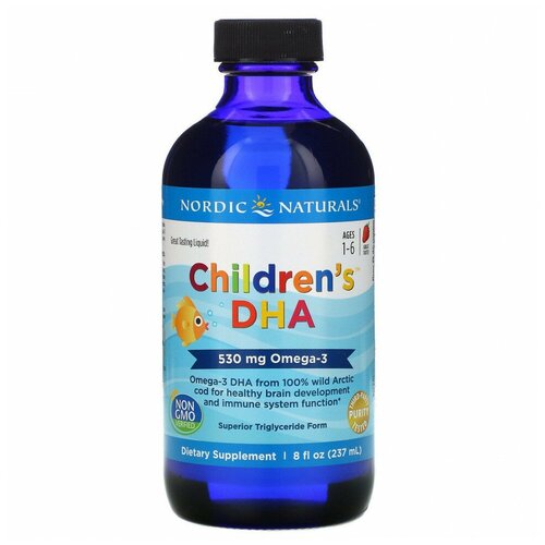 Nordic Naturals, ДГК для детей от 1 до 6 лет, со вкусом клубники, 530 мг, 237 мл (8 жидк. унций) фото