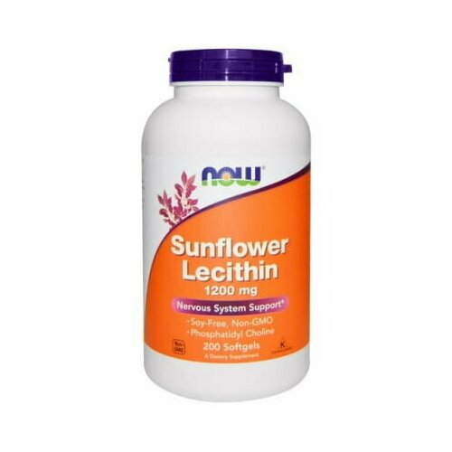 NOW Sunflower Lecithin 1200 mg 200 softgel / Нау Подсолнечный лецитин 1200 мг 200 софтгель фото