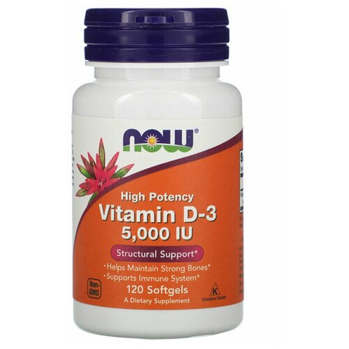 NOW Foods Vitamin D3-5000 (120 капс.) фото