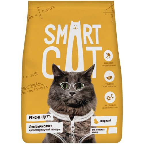 Корм Smart Cat для кошек, с курицей, 1.4 кг фото