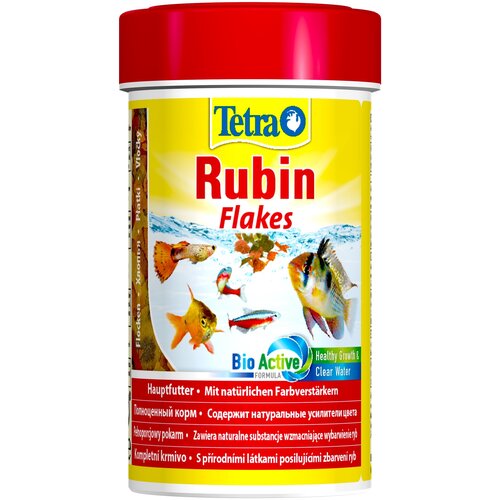 Корм для рыб Tetra Rubin Flakes в хлопьях, для улучшения окраса всех видов рыб, 250 мл фото