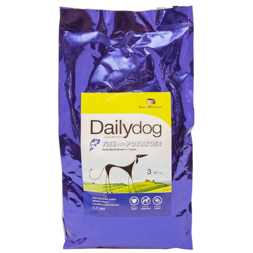 Сухой корм для собак DailyDog рыба, с картофелем 1 уп. х 1 шт. х 3000 г (для мелких и карликовых пород) фото