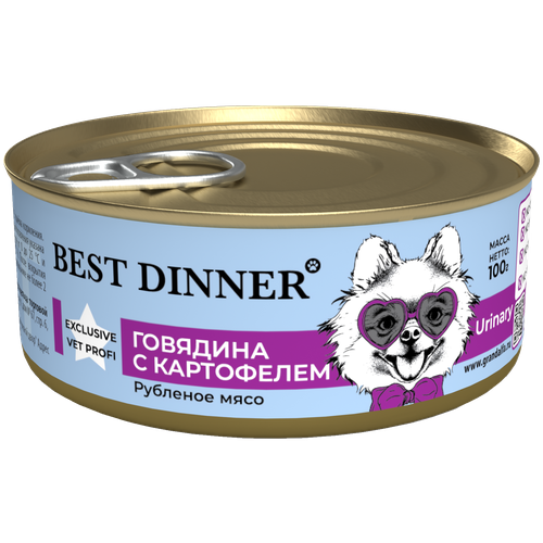 BEST DINNER EXCLUSIVE VET PROFI URINARY для взрослых собак и щенков при мочекаменной болезни с говядиной (100 гр) фото