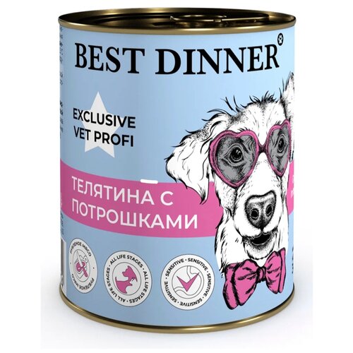 Влажный корм для взрослых собак Best Dinner Exclusive Gastro Intestinal, при чувствительном пищеварении, телятина 1 уп. х 1 шт. х 340 г фото