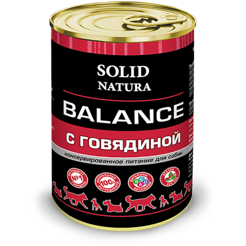 Влажный корм для собак Solid Natura Balance, говядина 1 уп. х 1 шт. х 340 г фото