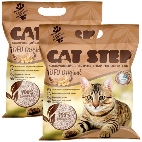 CAT STEP TOFU ORIGINAL - Кэт степ наполнитель комкующийся для туалета кошек (6 + 6 л) фото