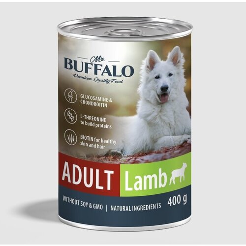 Баффало Mr.Buffalo Adult Dog 6 шт по 400г ягненок консервы для собак фото