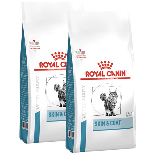 ROYAL CANIN SKIN & COAT для кастрированных котов и стерилизованных кошек с чувствительной кожей и шерстью (0,4 + 0,4 кг) фото