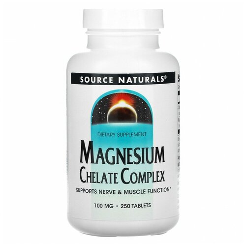 Source Naturals Magnesium Chelate (Магний хелат) 100 мг 250 таблеток фото