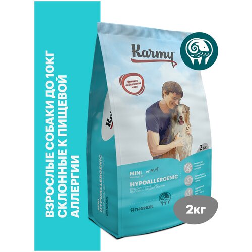 Сухой корм KARMY Hypoallergenic Mini для собак мелких пород Ягненок 2кг фото