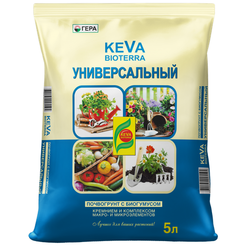 Почвогрунт Гера Keva Bioterra универсальный, 5 л, 1.12 кг фото