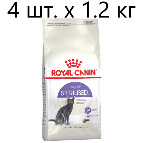 Сухой корм для стерилизованных кошек Royal Canin Sterilised 37, 4 шт. х 1.2 кг фото