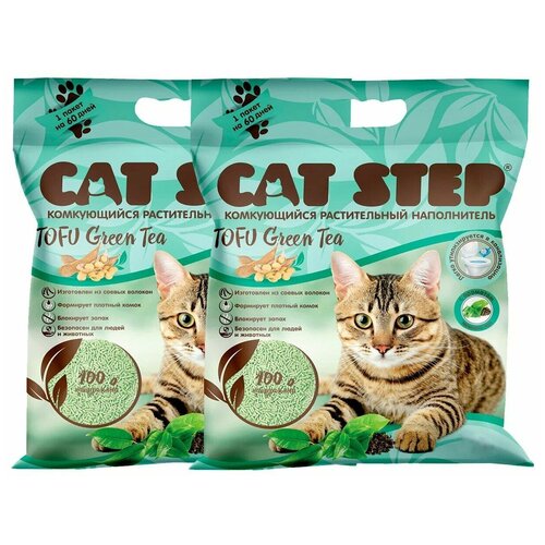 CAT STEP TOFU GREEN TEA - Кэт степ наполнитель комкующийся для туалета кошек (12 + 12 л) фото