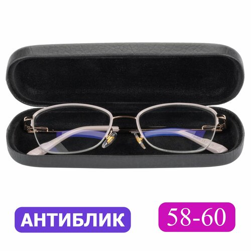 Очки 58-60 женские для дали антиблик (-1.50) FAVARIT 7850 С1, цвет бежевый, антиблик, с футляром, РЦ 58-60 фото