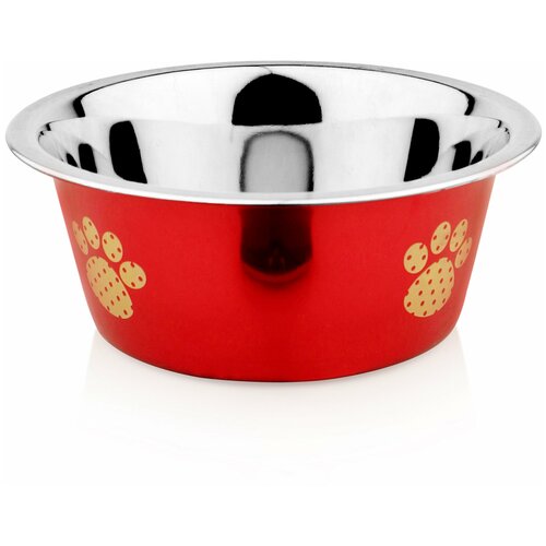 Миска Lilli Pet METAL STAR Paw&bone для животных,240мл, красная фото