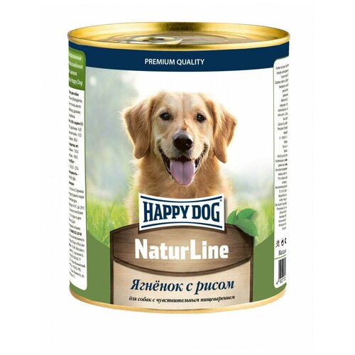 Happy Dog Natur Line консервы для взрослых собак с чувствительным пищеварением с ягненком и рисом - 970 г х 6 шт фото