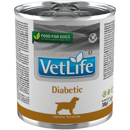 Влажный корм для собак Farmina Vet Life Dog Diabetic при сахарном диабете 1 уп. х 6 шт. х 300 г фото