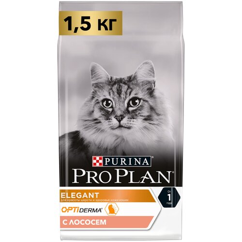 Сухой корм для кошек Pro Plan для здоровья шерсти и кожи, с высоким содержанием лосося 3 шт. х 1500 г фото