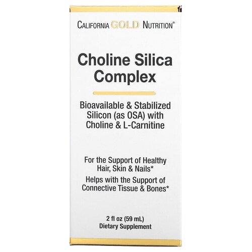 California Gold Nutrition Choline Silica Complex фл., 59 мл, 110 г фото