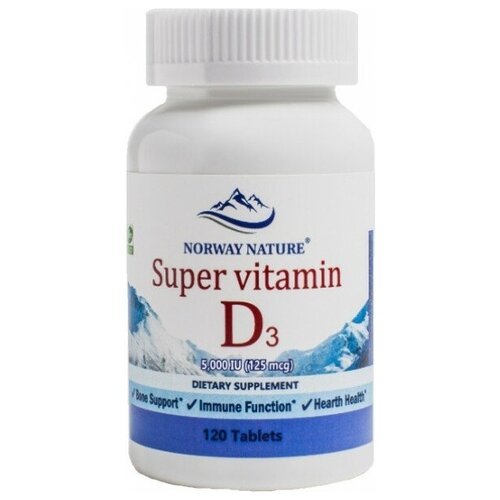 Отдельные витамины Norway Nature Super Vitamin D-3 5 000 ME (120 таблеток) фото