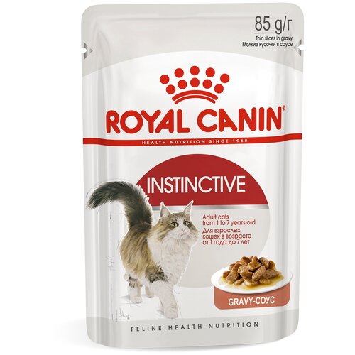 Влажный корм для кошек Royal Canin Instinctive, профилактика избыточного веса, профилактика МКБ 10 шт. х 85 г (кусочки в соусе) фото