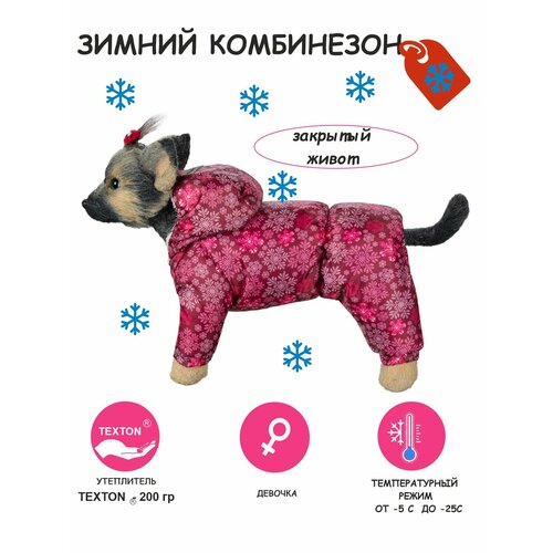 Зимний комбинезон для собак DOGMODA Снежинка девочка размер 4 фото