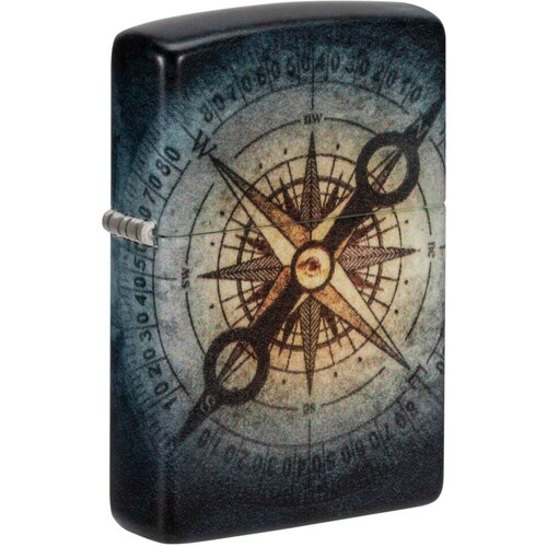 Оригинальная бензиновая зажигалка ZIPPO Compass Ghost с покрытием Glow In The Dark Green, латунь/сталь, черная, 38x13x57 мм фото