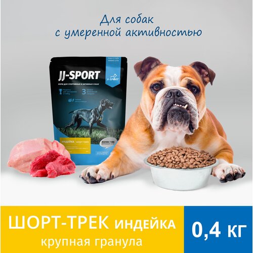 Сухой корм для собак JJ-SPORT Шорт-трек с индейкой, крупная гранула 1 уп. х 1 шт. х 0.4 кг (для крупных пород) фото