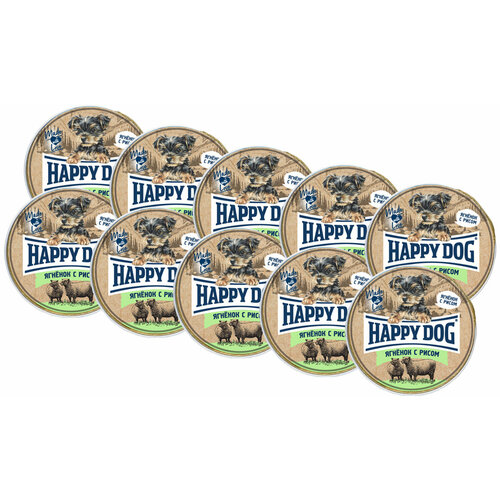 корм для собак Happy Dog NaturLine, при чувствительном пищеварении, ягненок, с рисом 1 уп. х 10 шт. х 125 г (для мелких пород) фото